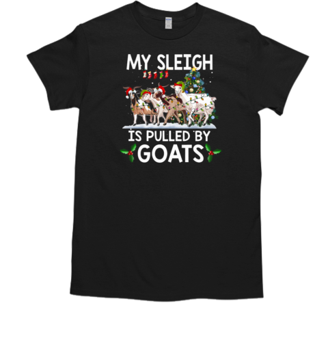 Goat Christmas My Sleigh Is Pulled By Goats T-Shirt