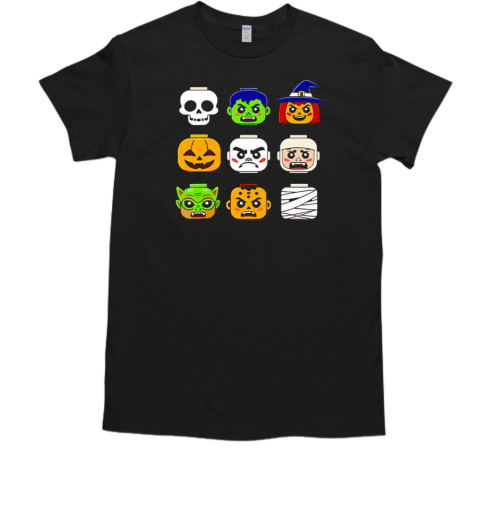 Halloween building brick head pumpkin ghost zombie boys T-Shirt