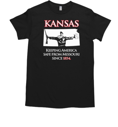 Kansas Keeping America Safe From Missouri Since 1854 Retro T-Shirt