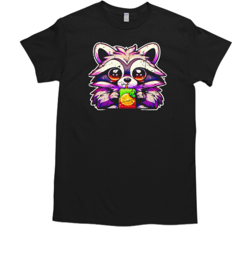 Raccoon sipping a juice box vintage T-Shirt