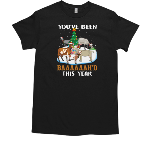 You've Been Baaaah'd This Year Goats With Santa Hats Scarf ELF T-Shirt