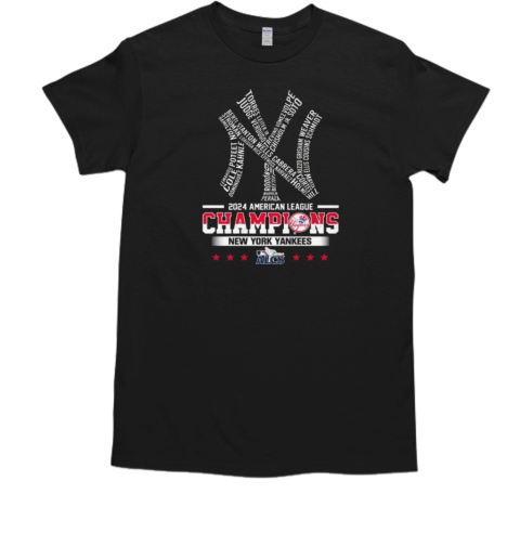 2024 American League Champions New York Yankees Logo Names T-Shirt