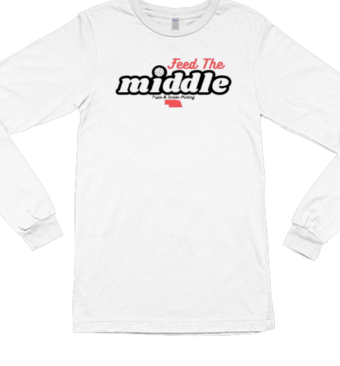 Feed the middle triple B screen printing T- Long Sleeved T-shirt 