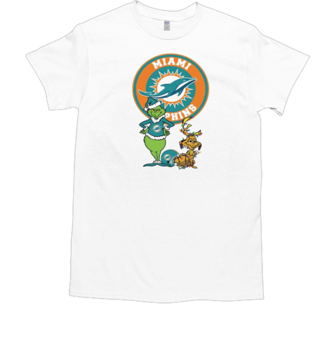 Grinch And Max Miami Dolphins Merry Christmas 2024 T-Shirt