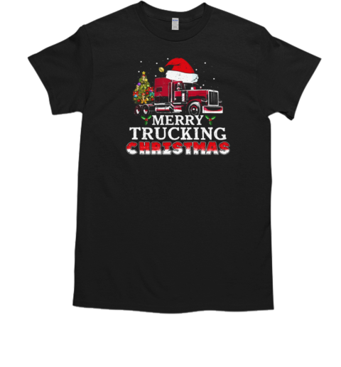 Merry Trucking Christmas Santa Hat T- Classic Men's T-shirt