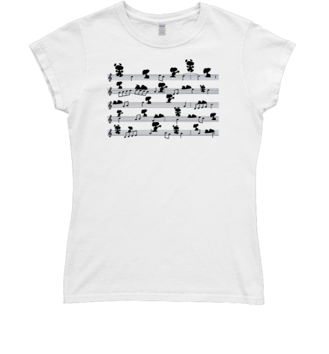 Snoopy With Music Notes T- Classic Women's T-shirt