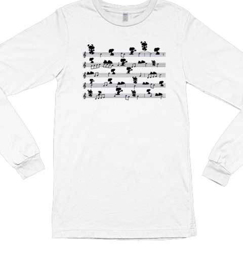 Snoopy With Music Notes T- Long Sleeved T-shirt 