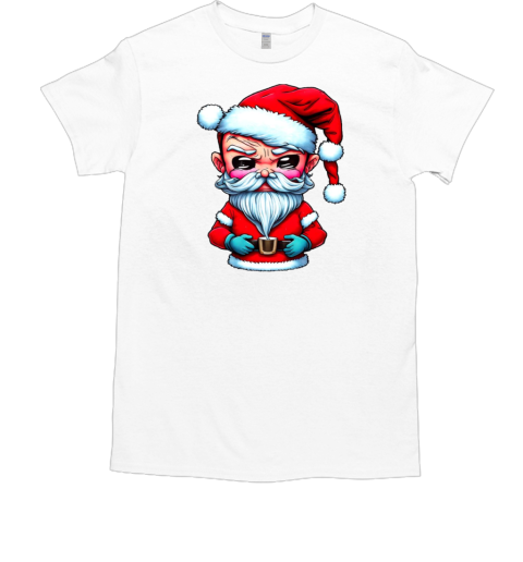 Angry Santa Claus Cartoon Character Holding a Cup T-Shirt