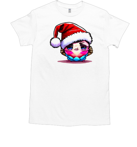 Cartoon Character Wearing Santa Hat for the Holiday Season T-Shirt