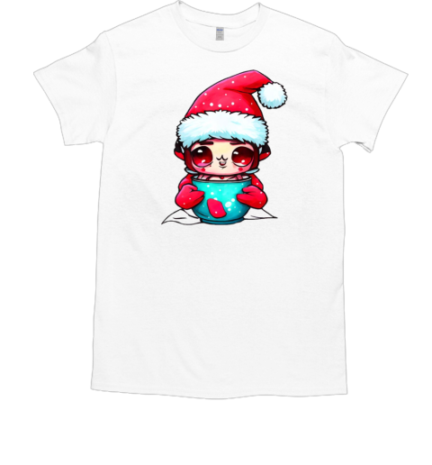 Cartoon character with santa hats and ornamented cup T-Shirt