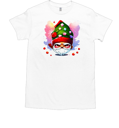 Cartoon Gnome with Elf Hat and Candy Decorations T-Shirt