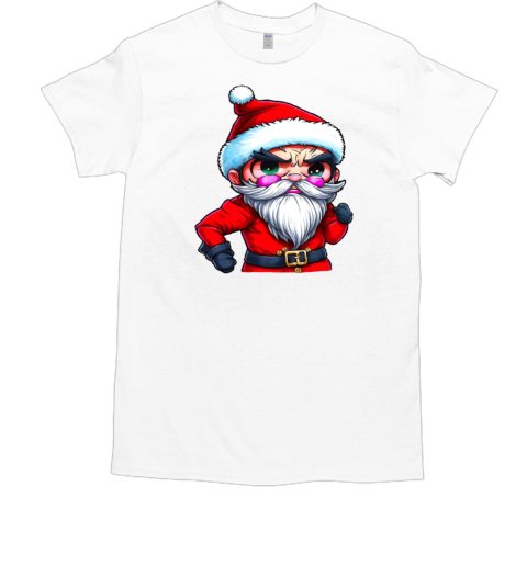 Cartoon Santa Claus Character with Angry Expression T-Shirt