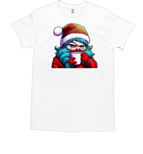 Cartoon Santa Claus with a Coffee Cup T-Shirt