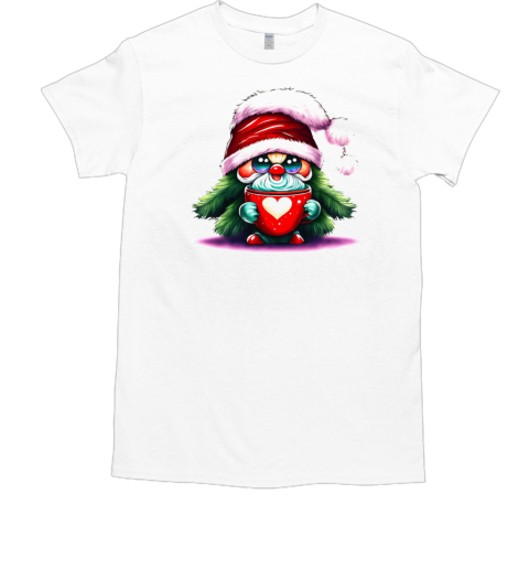 Cartoon Santa Claus with Coffee Mug T-Shirt