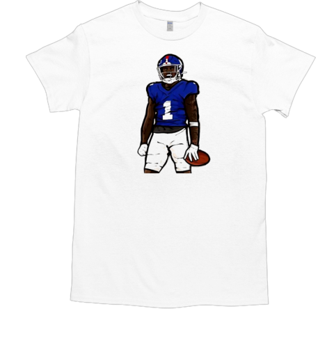 Malik Nabers Celebration Cartoon Football Design T-Shirt