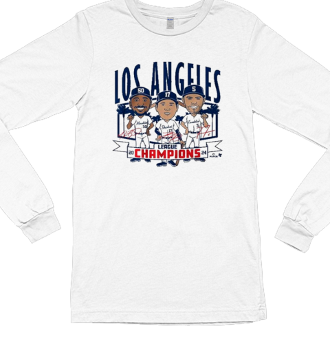 Design Los Angeles Baseball League Champions Caricatures T- Long Sleeved T-shirt 