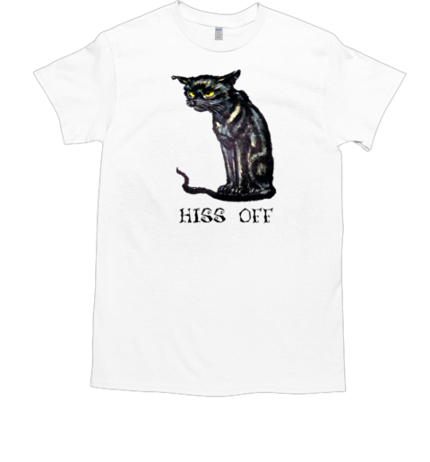 Hiss Off Funny Black Cat T- Classic Men's T-shirt