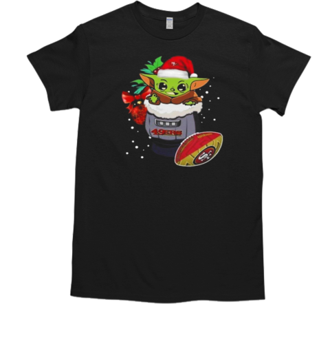 San Francisco 49ers Baby Yoda Merry Christmas 2024 T-Shirt