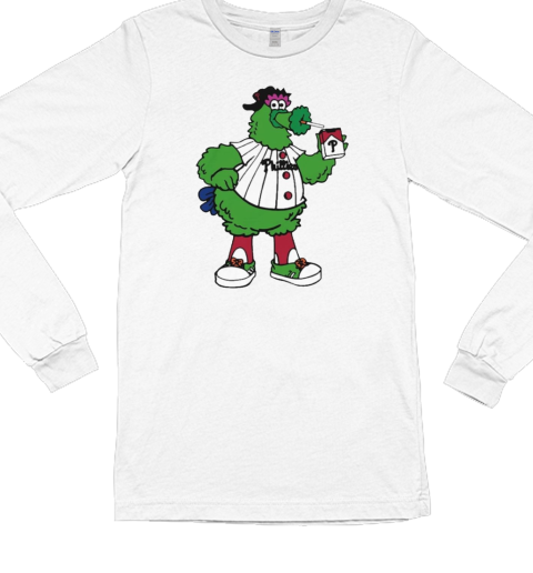 Official Phillies Smoking Philadelphia Phillies Mascot T- Long Sleeved T-shirt 