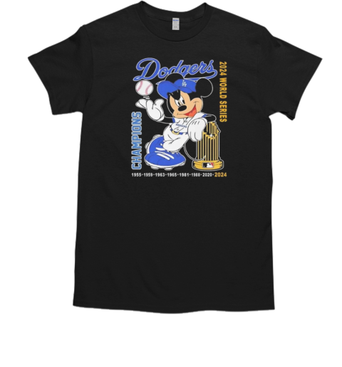 Los Angeles Dodgers Mickey Mouse World Series Champions 2024 T-Shirt Los Angeles Dodgers Mickey Mouse World Series Champions 2024 T-Shirt