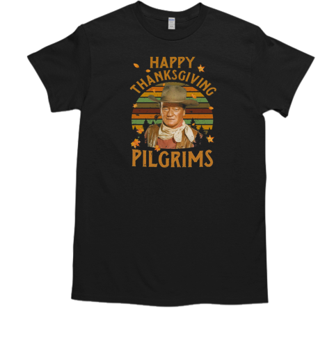 John Wayne Happy Thanksgiving Pilgrims Vintage T- Classic Men's T-shirt