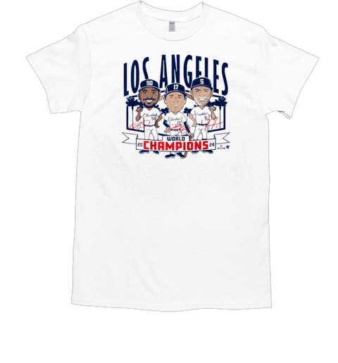 Original Los Angeles Baseball World Champions Caricatures T-Shirt Original Los Angeles Baseball World Champions Caricatures T-Shirt