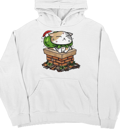 Cat Stuck In Chimney Christmas Unisex Hoodie