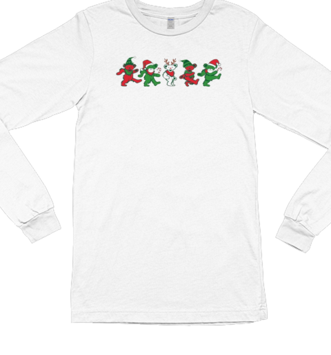 Grateful Dead Dancing Bears Christmas 2024 Long Sleeved T-shirt 