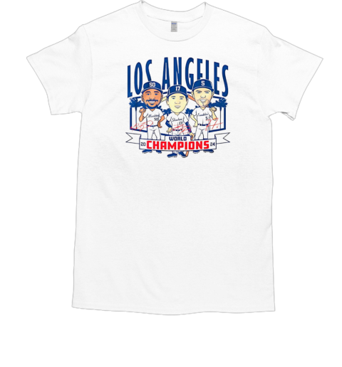 Los Angeles Dodgers baseball world champions caricatures Classic Men's T-shirt