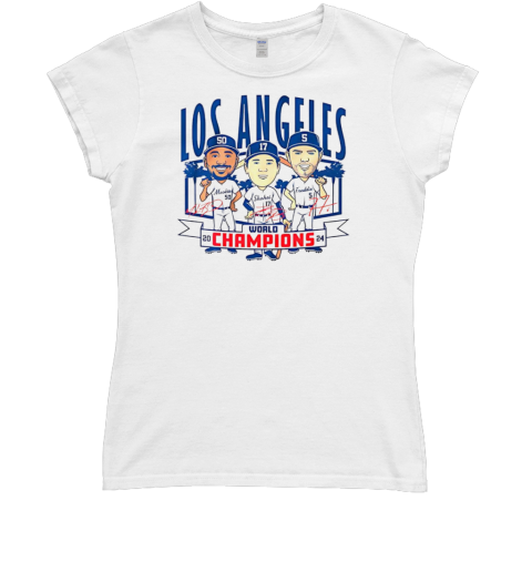 Los Angeles Dodgers baseball world champions caricatures Classic Women's T-shirt