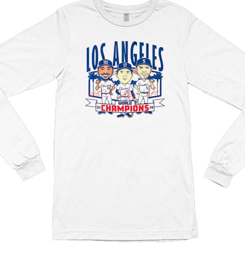 Los Angeles Dodgers baseball world champions caricatures Long Sleeved T-shirt 