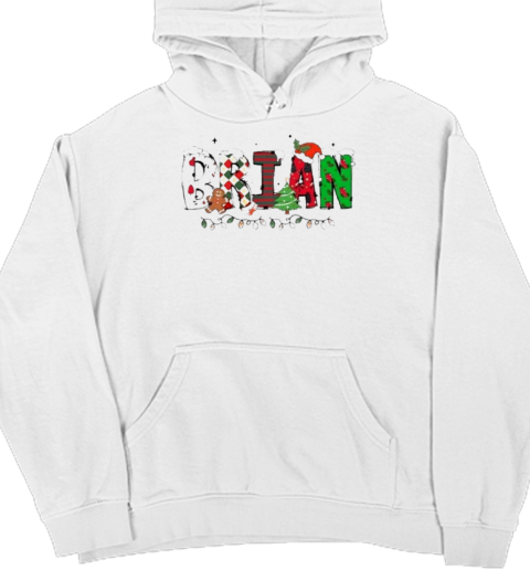 Personalized Christmas Name Brian Unisex Hoodie