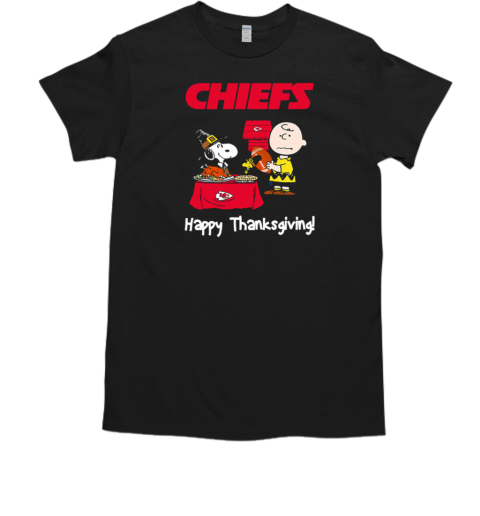 Peanuts Kansas City Chiefs Football Happy Thanksgiving T-Shirt Peanuts Kansas City Chiefs Football Happy Thanksgiving T-Shirt
