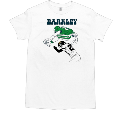 Saquon Barkley leaps over Jarrian Jones Jacksonville Jaguars T-Shirt
