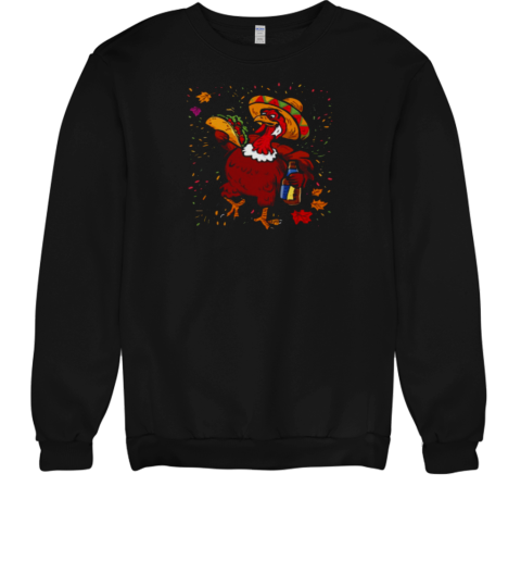 Turkey Eating Taco Thanksgiving Day Mexican Food Fall Autumn Unisex Sweatshirt