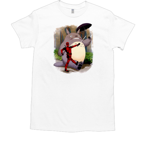 My Neighbor Totoro and Deadpool cartoon funny T-Shirt