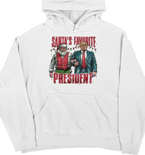 Santa's Favorite President Humorous Trump Christmas 2024 Unisex Hoodie
