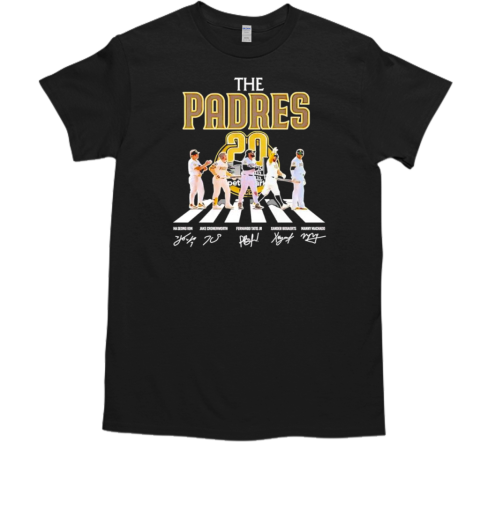 The Padres 20 Ha Seong Kim Jake Cronenworth Fernando Tatis Jr Xander Bogaerts Manny Machado Baseball Road Signatures T-Shirt