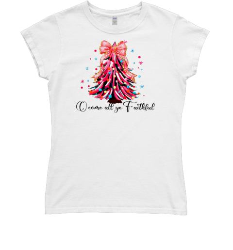 Come all ye faithful glitter Christmas tree Classic Women's T-shirt