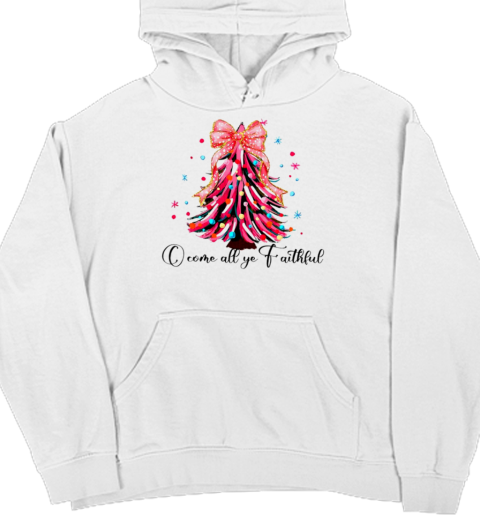 Come all ye faithful glitter Christmas tree Unisex Hoodie