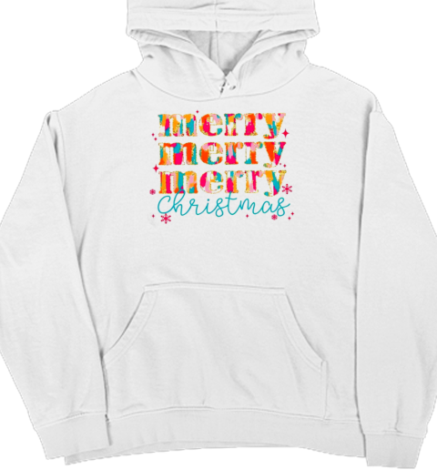 Glitter Brushstroke Merry Christmas Unisex Hoodie