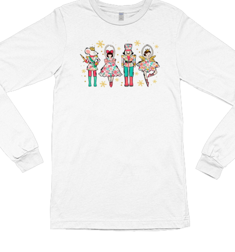 Glitter floral coquette nutcracker sugar plum fairy Long Sleeved T-shirt