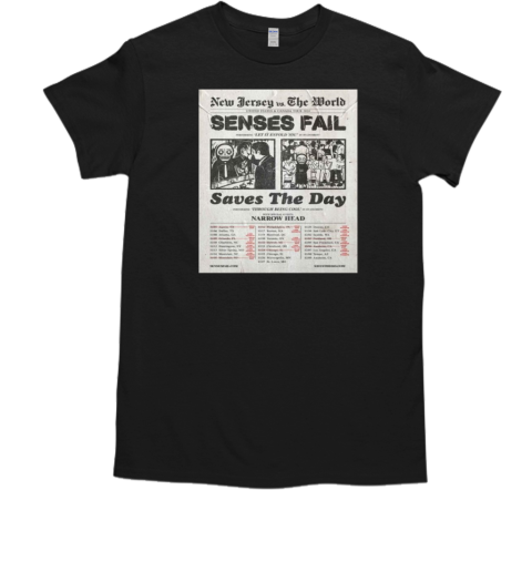 Senses Fail And Saves The Day To Livestream NJ Vs. The World Tour NJ 2024 T-Shirt