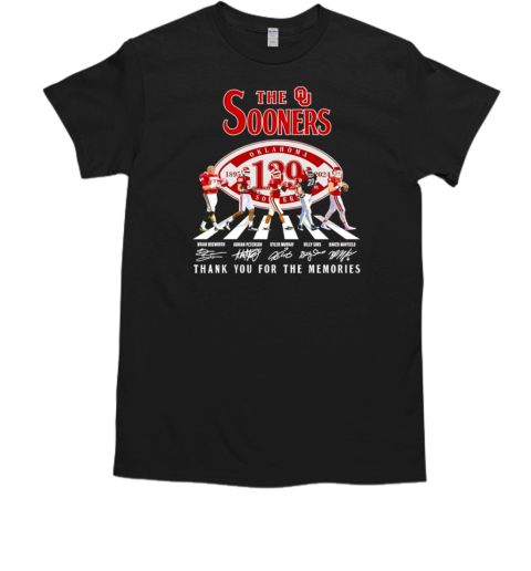 The Oklahoma Sooners 129th Anniversary 1895 2024 signatures T-Shirt The Oklahoma Sooners 129th Anniversary 1895 2024 signatures T-Shirt