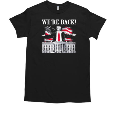 Adam Calhoun Wearing Donald Trump We're Back T-Shirt