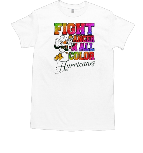 Miami Hurricanes Fight Cancer In All Color T-Shirt