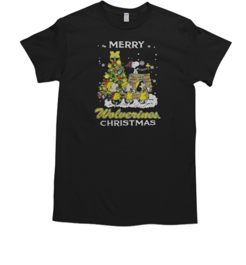 Michigan Wolverines X Snoopy And Friends Merry Christmas 2024 T-Shirt