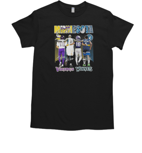 Minnesota Vikings Tarkenton Jefferson X Minnesota Timberwolves Garnett Edwards T-Shirt