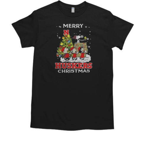 Nebraska Cornhuskers X Snoopy And Friends Merry Christmas 2024 T-Shirt