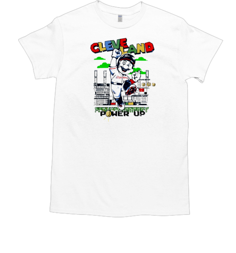 Super Mario Power Up Cleveland Baseball Team Guardian T-Shirt